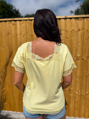 Lemon Lace Trim Tee Carla
