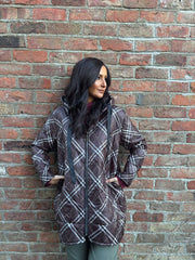 Chocolate Tartan Quilted Coat Maeve