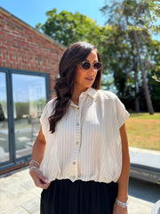 Stone Bubble Hem Striped Shirt Emma