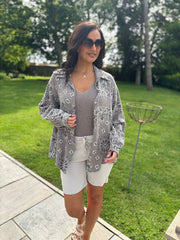 Mocha Paisley Bubble Cotton Shirt Alina