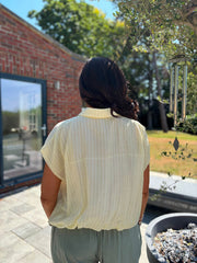 Lemon Bubble Hem Striped Shirt Emma