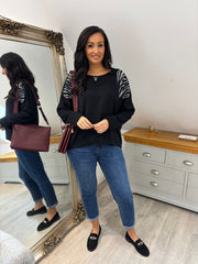 Black Animal Pattern Knit Louisa