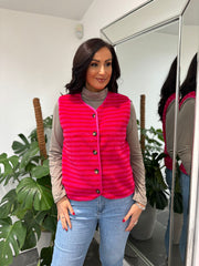 Lipstick & Red Stripe Fleece Gilet