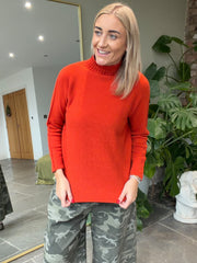 Rust High Neck Reverse Seam Jumper Mae