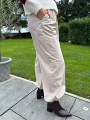 Stone Pull on Cuffed Trousers Raven