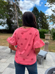Coral Polka Dot Top Amber