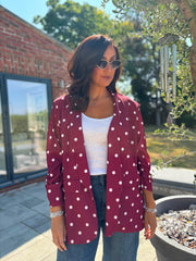 Wine Polka Dot Take You Anywhere Jacket