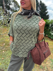 Sage Abstract Pattern Knit Tori