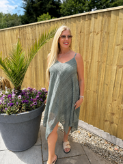 Khaki Chevron Lace Dress Haven
