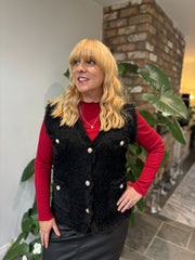 Black Soft Fringed Waistcoat Selma