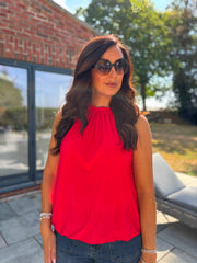 Red Halter Neck Top Jessie