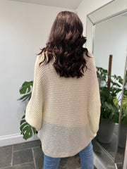 Winter White Ribbed Longline Knit Velma