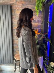 Silver Frill Sleeve Shimmer Top Pamela