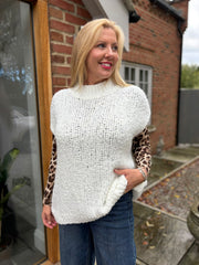 Winter White Popcorn Knit Amanda