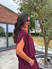 Wine Two Piece Trouser Set Sara