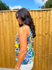 Mediterranean Halter Neck Top Jessie