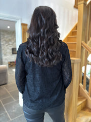 Black Lace Tie Front Shrug Rachel