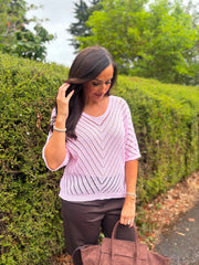 Pink Chevron Knit Anabelle