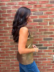 Chocolate Ribbed Shimmer Vest Juniper