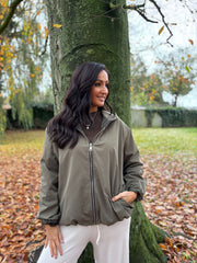 Khaki Lightweight Hooded Jacket Lottie