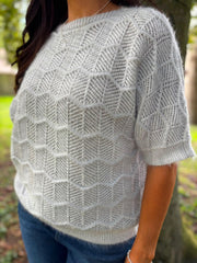 Grey Short Sleeve Chevron Knit Kenna