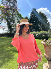 Coral Soft Fine Knit Doreen