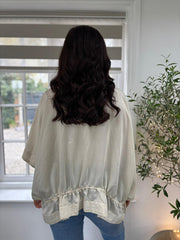 Stone Shimmer Drawstring Top Holly