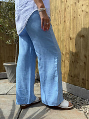 Blue Wide Leg Trousers Margot