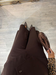 Chocolate Diamante Wide Leg Trousers Jude
