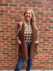 Chocolate Sherpa Textured Gilet