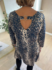 Navy Leopard Print Tunic Layla