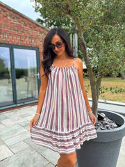 Wine Spots & Stripes Dress Trinity