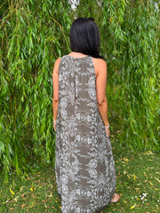 Khaki Luxury Wildflower Dress Abigail
