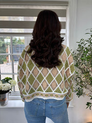 Green Diamond Crochet Knit Zuri