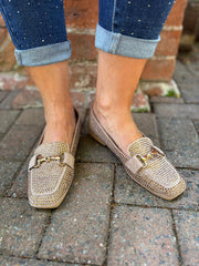 Mocha Diamante Chain Loafer