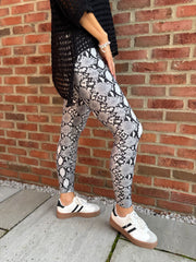 Grey Snake Print Leggings