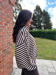 Chocolate & Cream Striped Hoodie Ella
