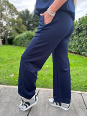 Navy Seam Front Joggers