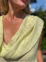 Lemon Embellished Cowl Neck Top Danica