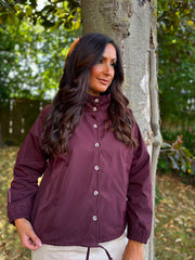 Wine High Neck Jacket Mila