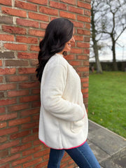 Winter White Fleece Button Jacket Farah