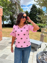 Rose Polka Dot Top Amber