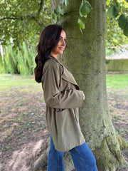 Khaki Tie Waist Jacket Charlotte