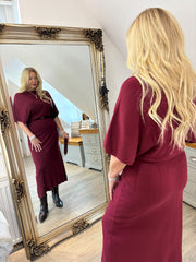 Wine Soft Knit Dress Emily
