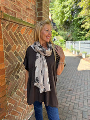 Stone Animal Heart Raw Edge Scarf