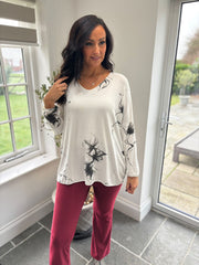 Wine High Waist Flared Leggings