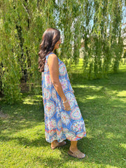 Blue Tropical Tassel Dress Seren