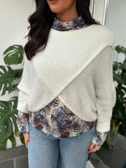Winter White Knitted Wrap Jumper Nell