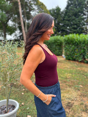 Wine Smooth Double Layered Vest Saylor