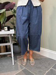 Dark Denim Barrel Leg Jeans